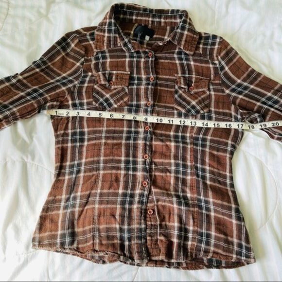Brown Plaid Button Down Shirt - Picture 6 of 6